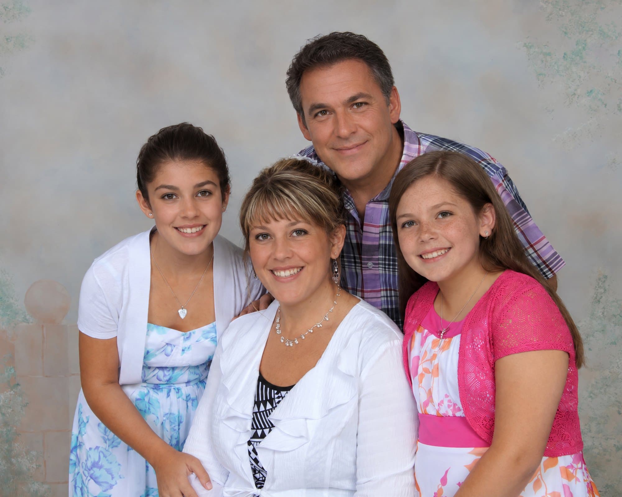 A family of four: two parents and their two daughters